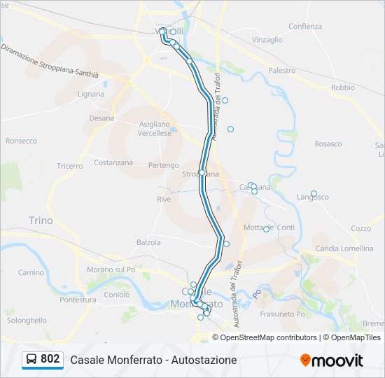 802 Bus Line Map