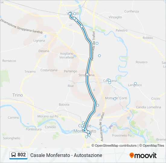802 Bus Line Map