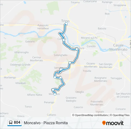 804 Bus Line Map
