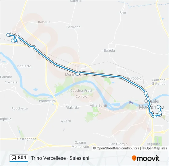 804 Bus Line Map