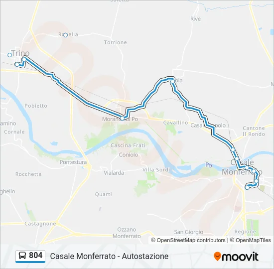 804 Bus Line Map