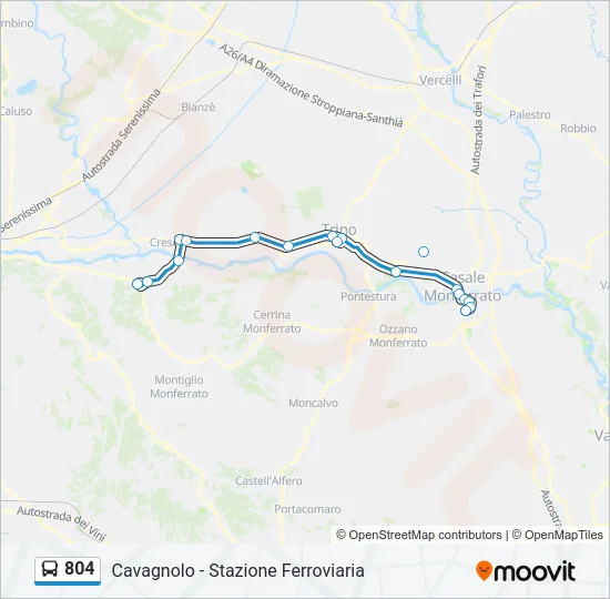 804 Bus Line Map