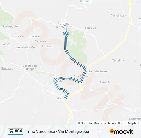 804 Bus Line Map