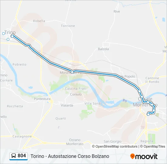 804 Bus Line Map
