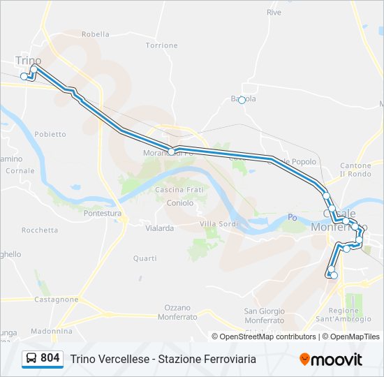 Percorso linea bus 804