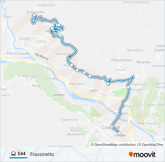 Percorso linea bus 544