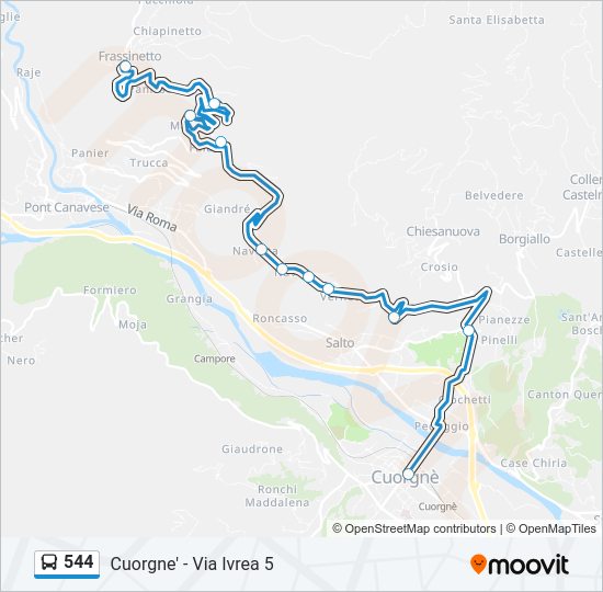 Percorso linea bus 544