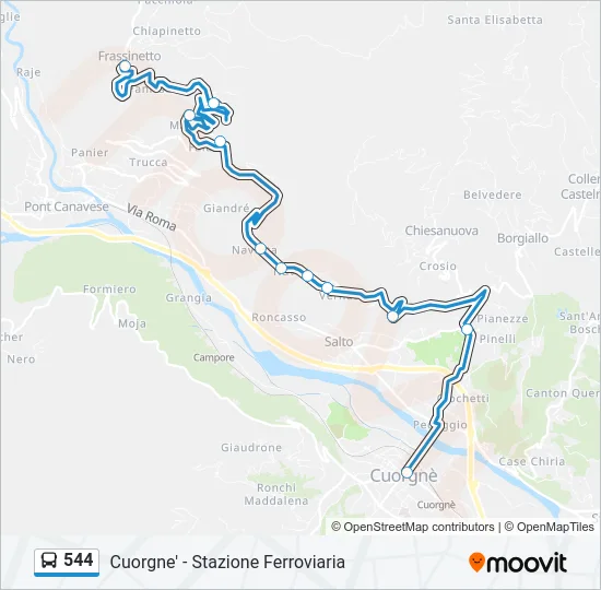544 Bus Line Map