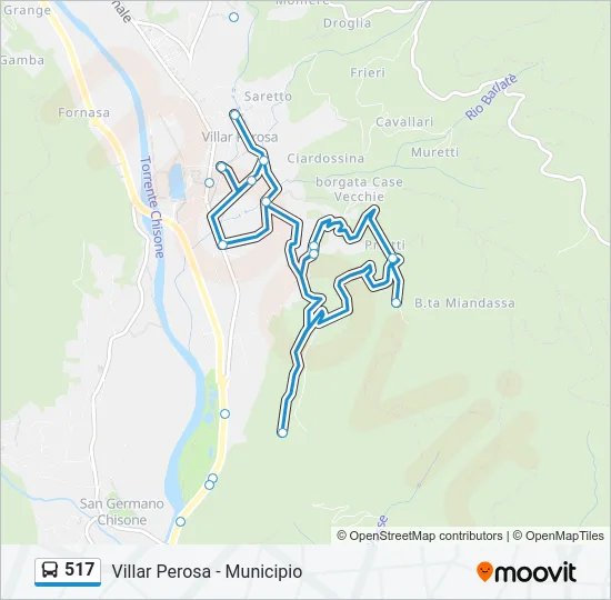 517 Bus Line Map