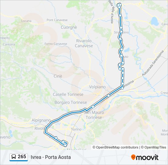 265 Bus Line Map