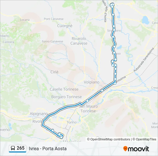 265 Bus Line Map