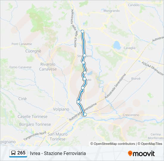 Percorso linea bus 265