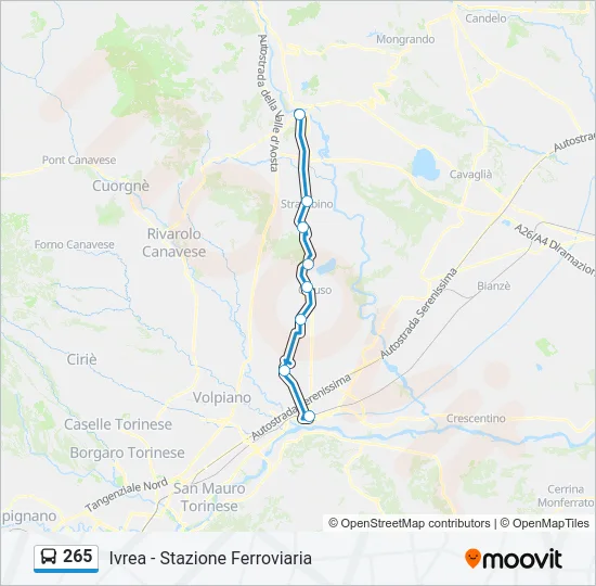 265 Bus Line Map