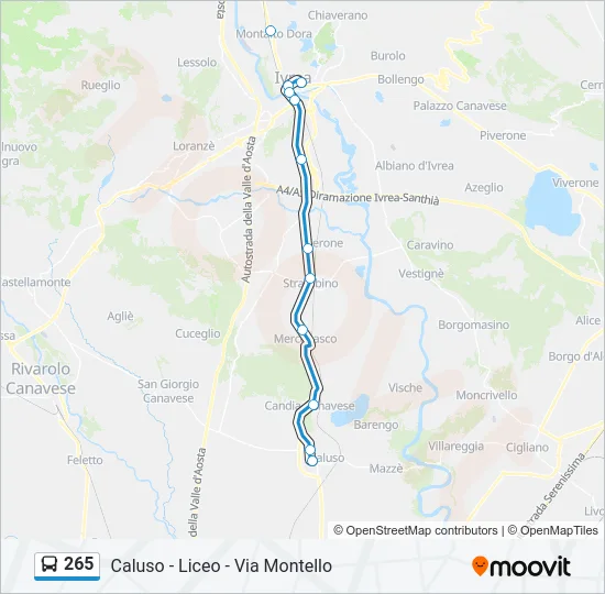 265 Bus Line Map