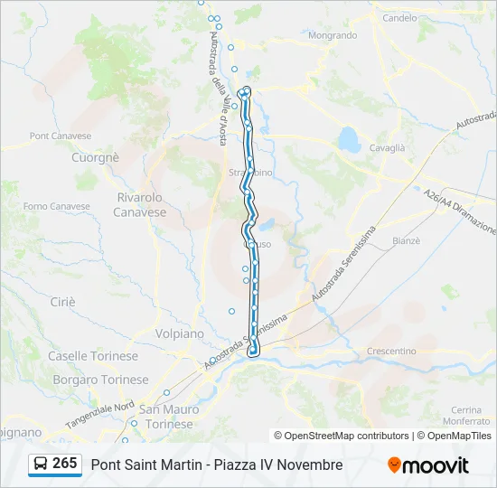265 Bus Line Map
