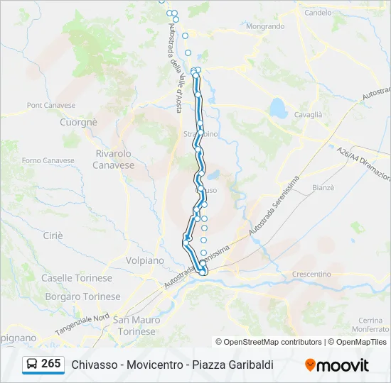 265 Bus Line Map