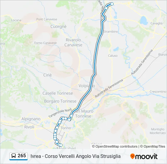 265 Bus Line Map