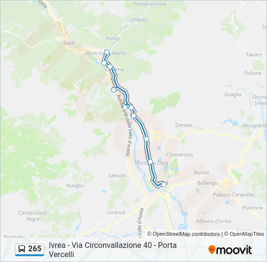 265 Bus Line Map