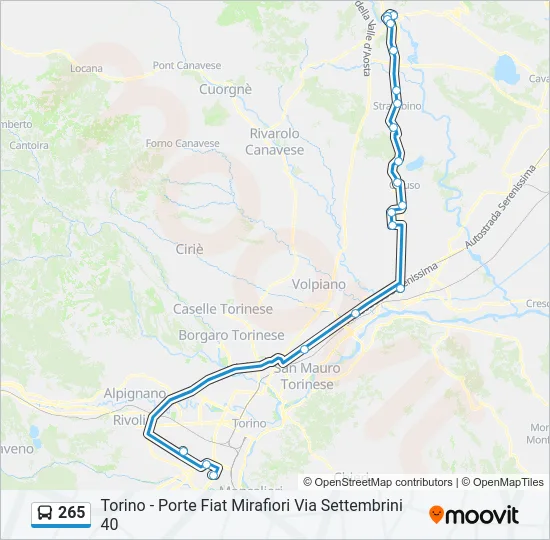 265 Bus Line Map