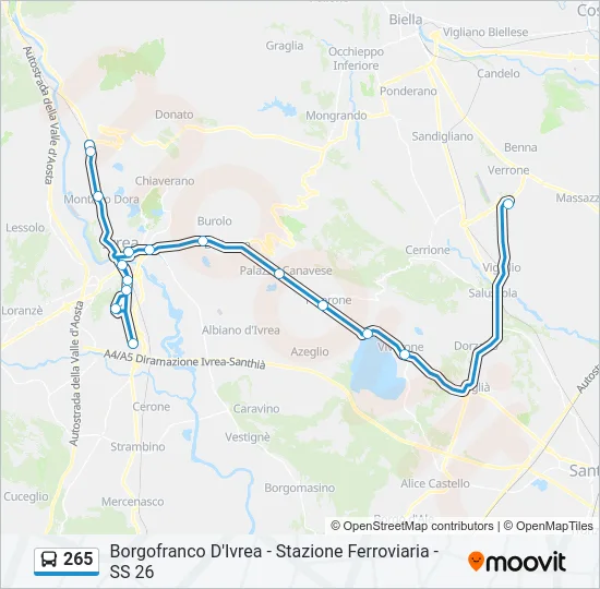 265 Bus Line Map