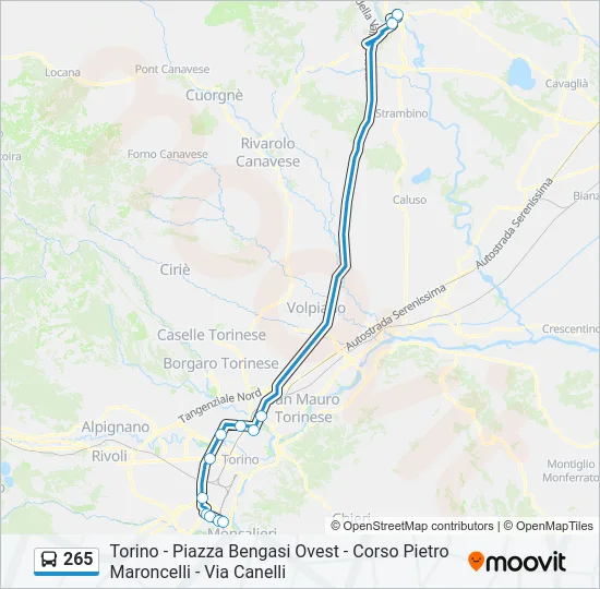 265 Bus Line Map