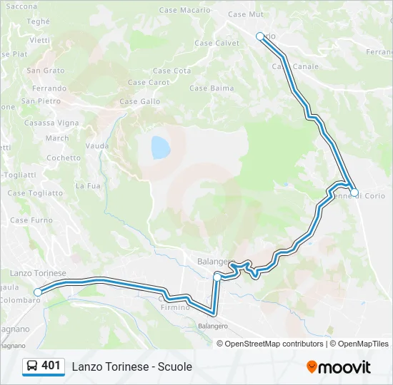 401 Bus Line Map