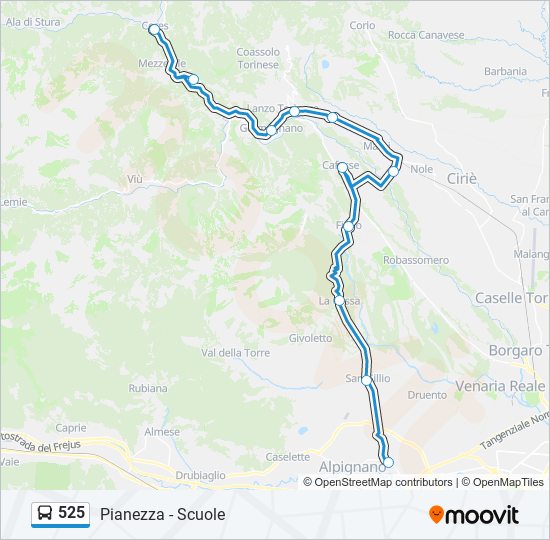 525 bus Line Map