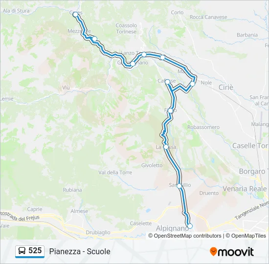 525 Bus Line Map