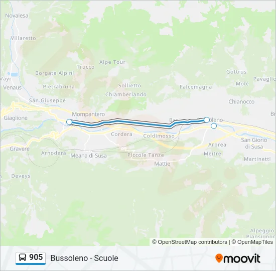 905 Bus Line Map