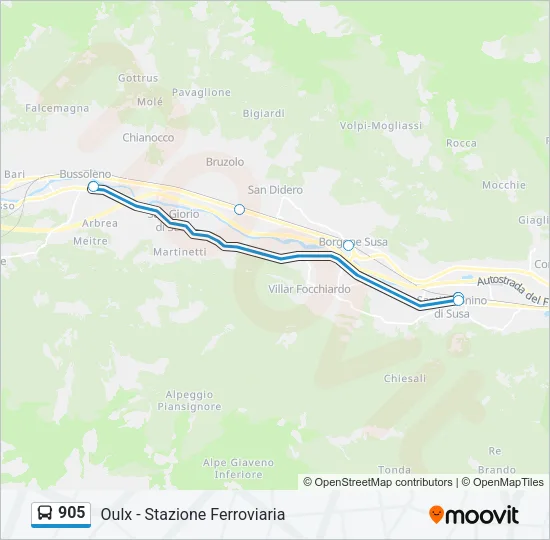 905 Bus Line Map
