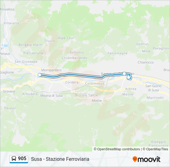905 Bus Line Map