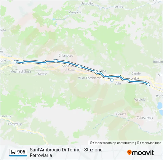 905 Bus Line Map