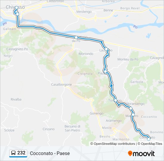 232 Bus Line Map