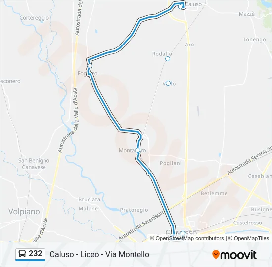 232 Bus Line Map