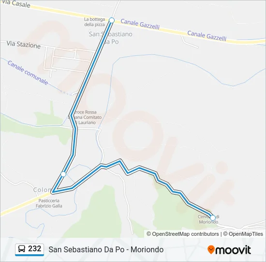 232 Bus Line Map