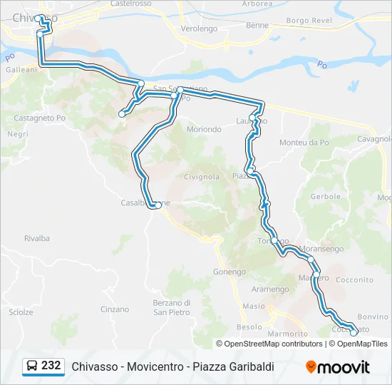 232 Bus Line Map