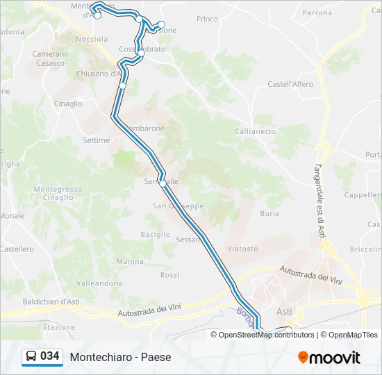034 Bus Line Map