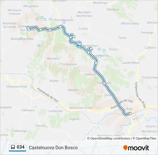 034 Bus Line Map
