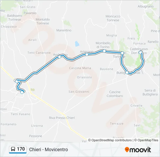 170 Bus Line Map