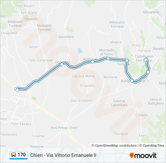 170 Bus Line Map