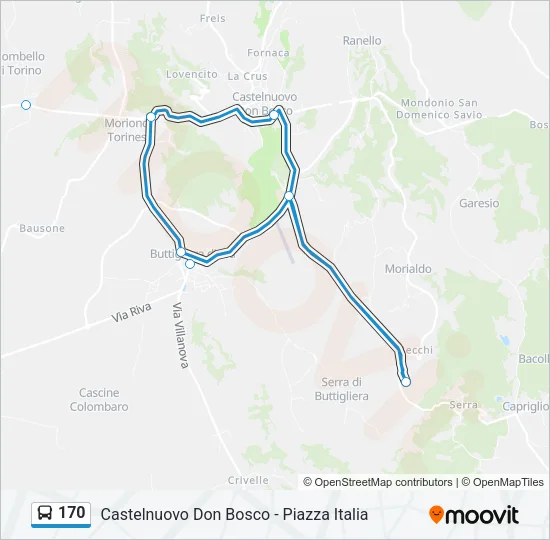 170 Bus Line Map