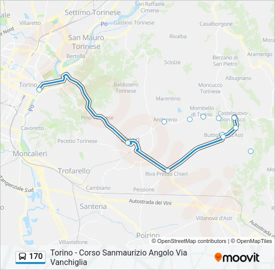 170 Bus Line Map