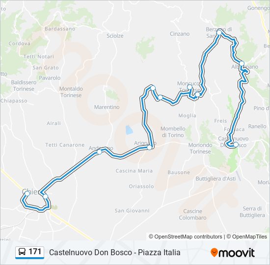 Percorso linea bus 171