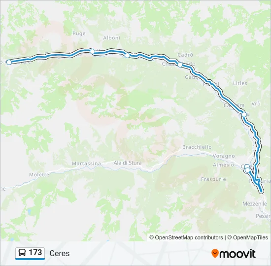 173 Bus Line Map