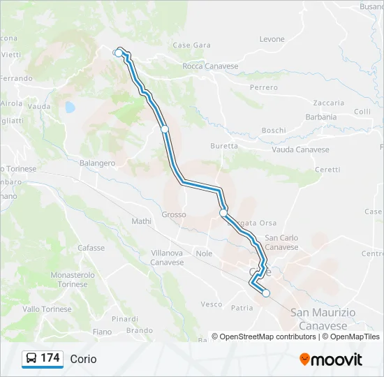 174 Bus Line Map