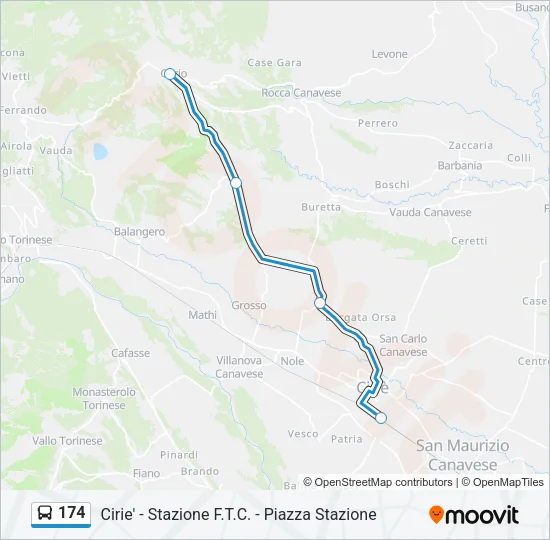 174 Bus Line Map