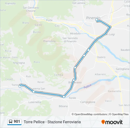 901 Bus Line Map
