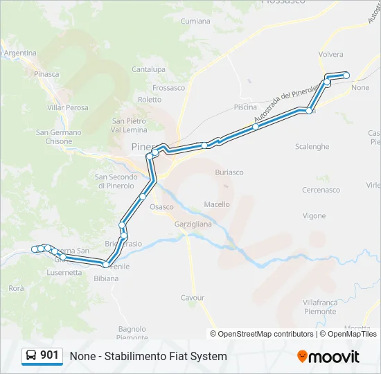 901 Bus Line Map