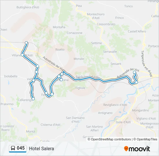 045 Bus Line Map