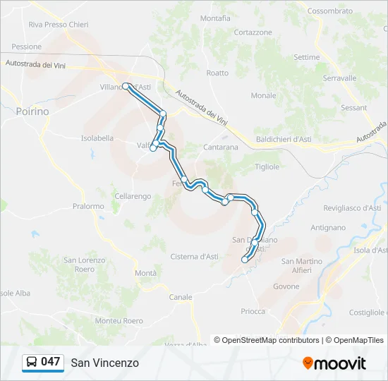 047 Bus Line Map